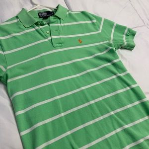 Green Striped Ralph Lauren Polo Shirt
